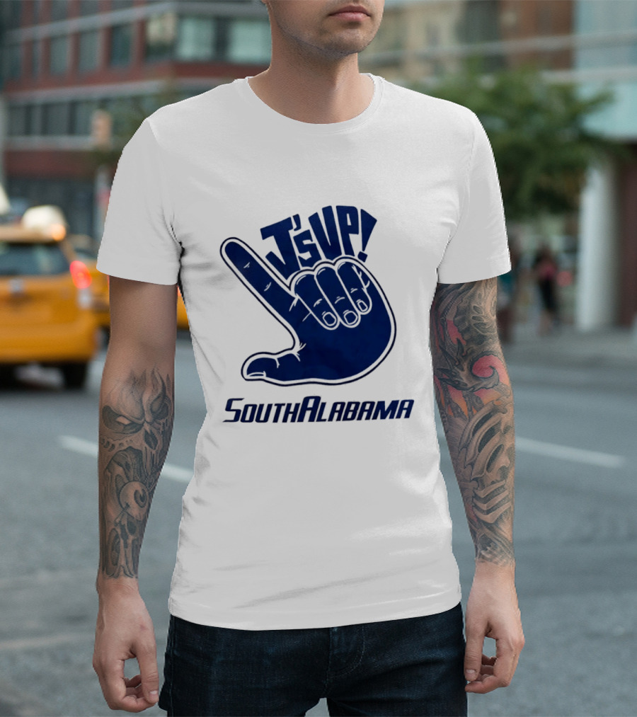 J's Up South Alabama Jaguars Hand Sign Fan Gear T-Shirt