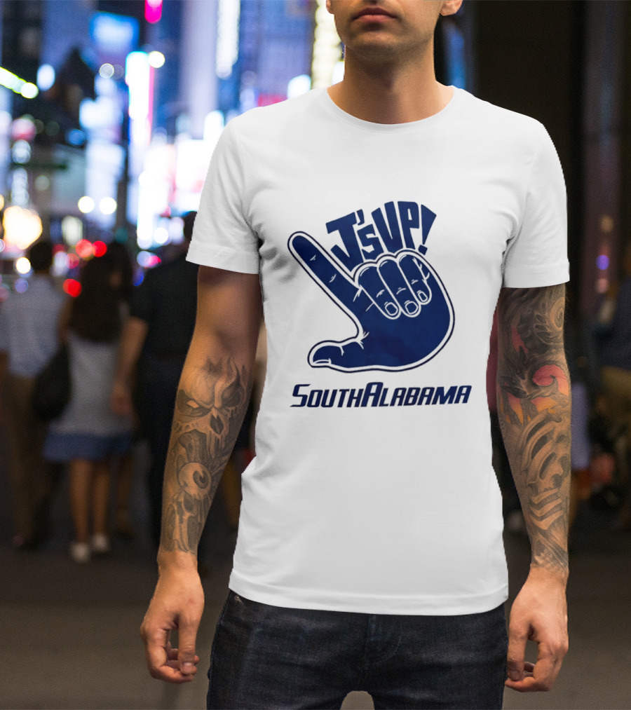 J's Up South Alabama Jaguars Hand Sign Fan Gear T-Shirt