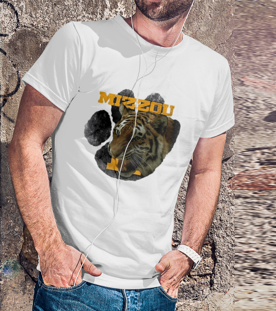 Mizzou Tigers Paw NCAA College Sports Tiger Head T-Shirt