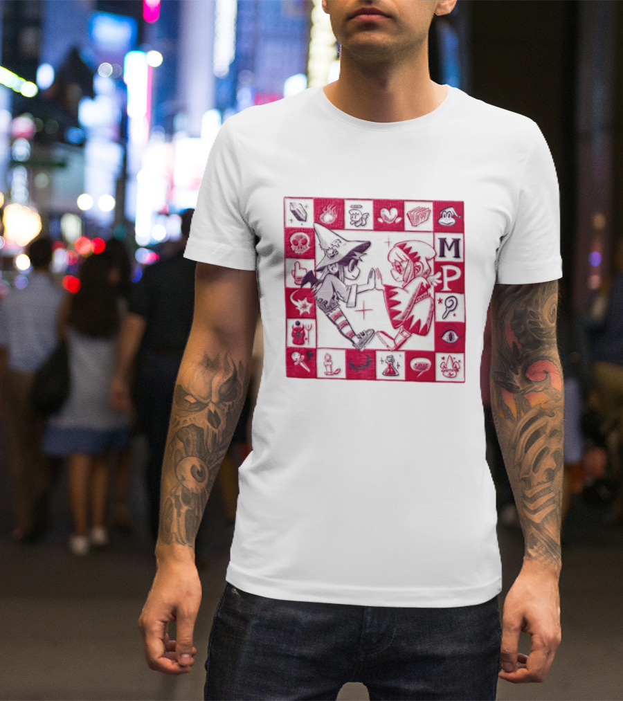 MP Witch And Angel Character Duo Board Game Square T-Shirt