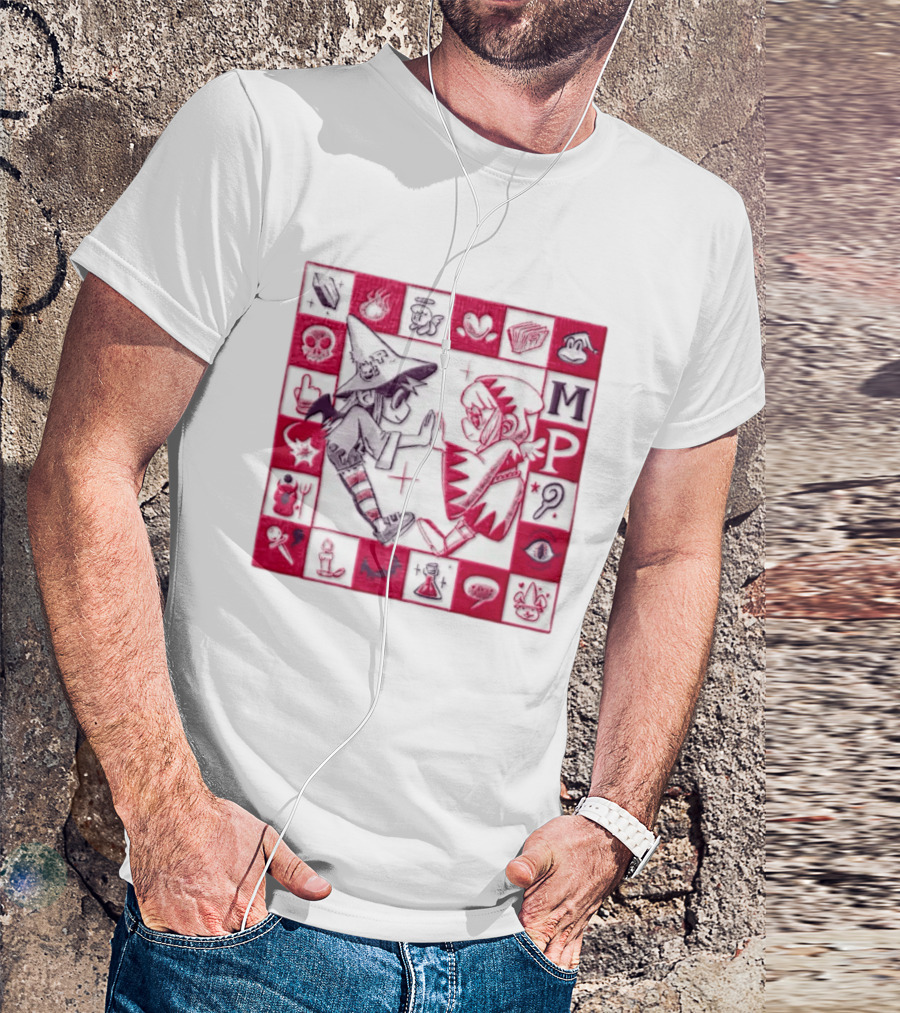MP Witch And Angel Character Duo Board Game Square T-Shirt