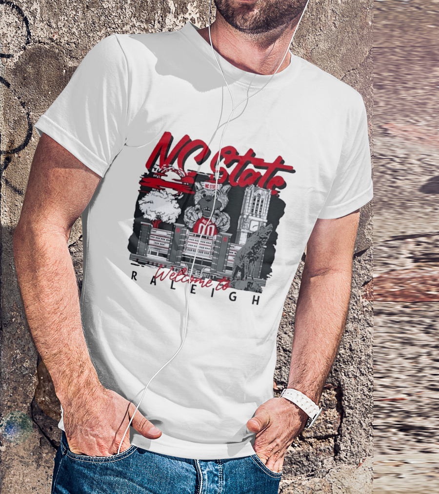 NC State Wolfpack Welcome To Raleigh Rooftop Skyline Sports Fan Gear T-Shirt