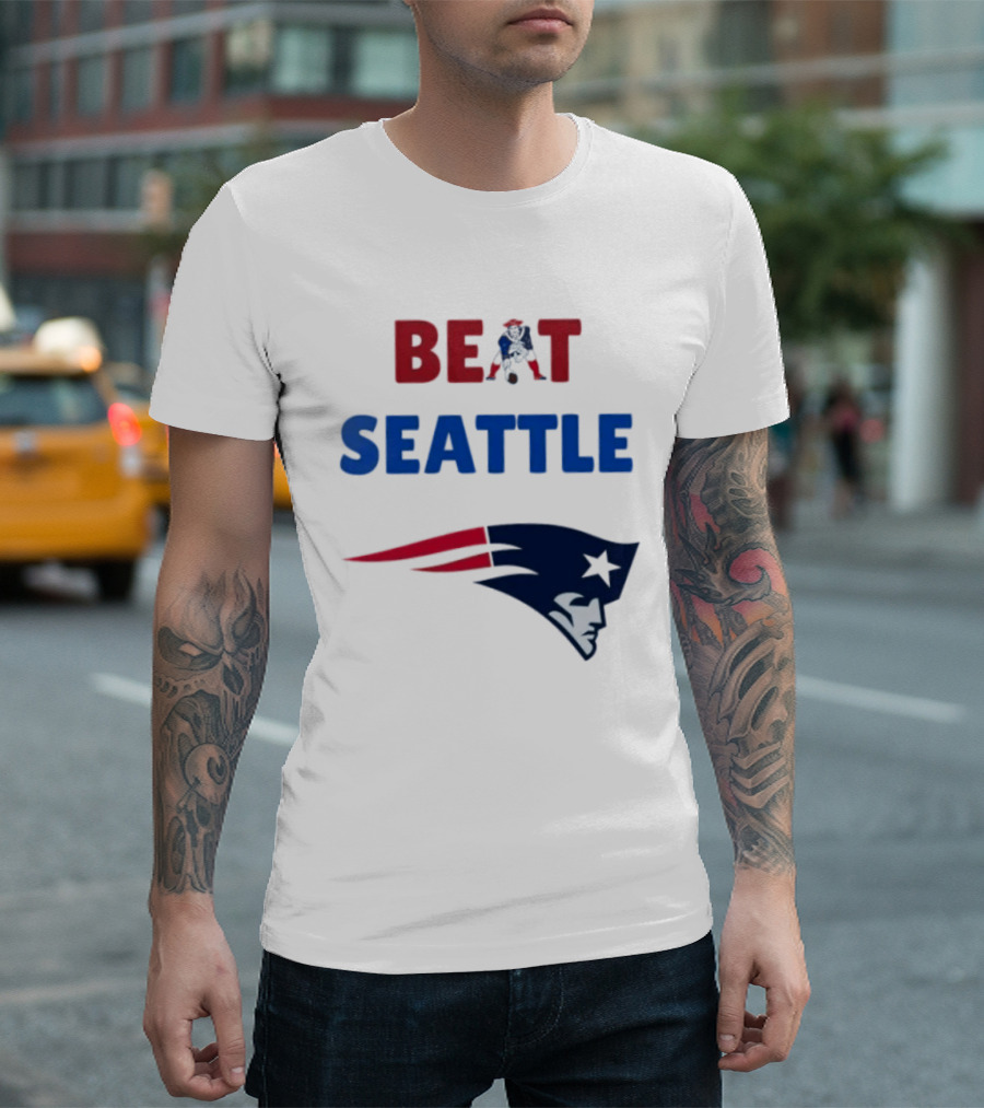 Beat Seattle New England Patriots Football Fan Gear T-Shirt