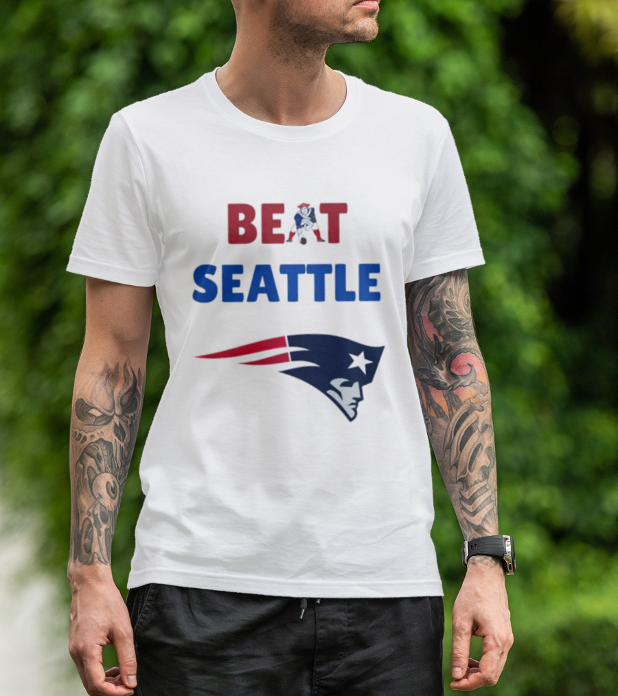 Beat Seattle New England Patriots Football Fan Gear T-Shirt