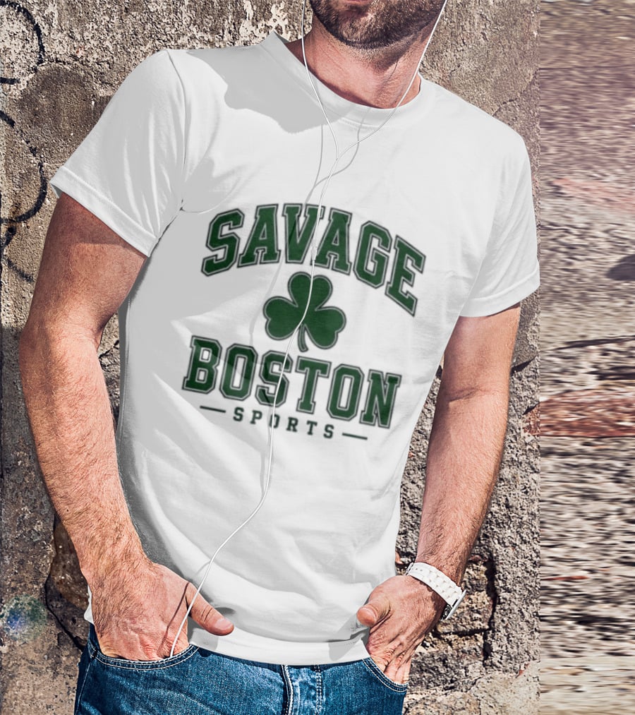 Savage Boston Sports Shamrock Bold Green T-Shirt