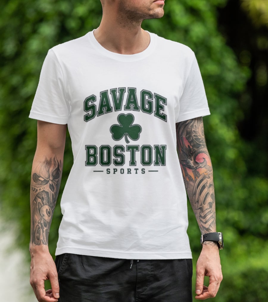 Savage Boston Sports Shamrock Bold Green T-Shirt
