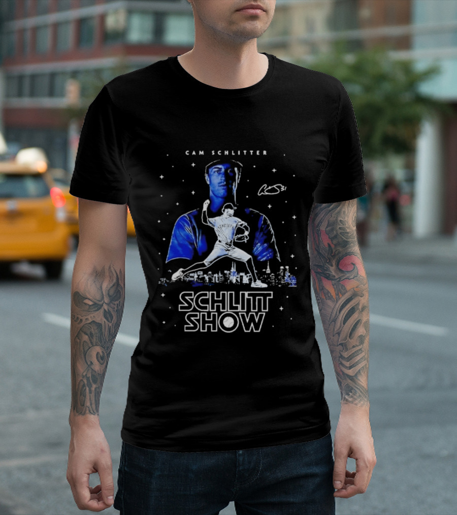 Cam Schlittler Schlitt Show Baseball Pitcher Starry Blue T-Shirt