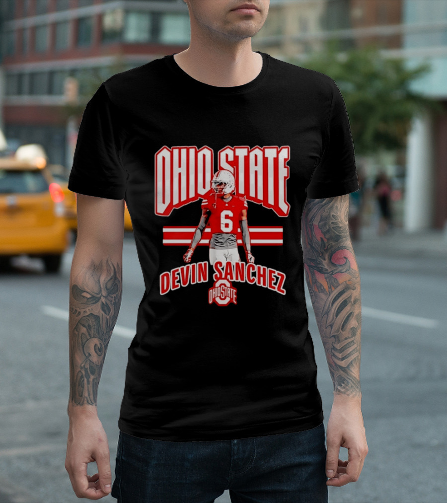 Ohio State Buckeyes Devin Sanchez Number 6 Fan T-Shirt