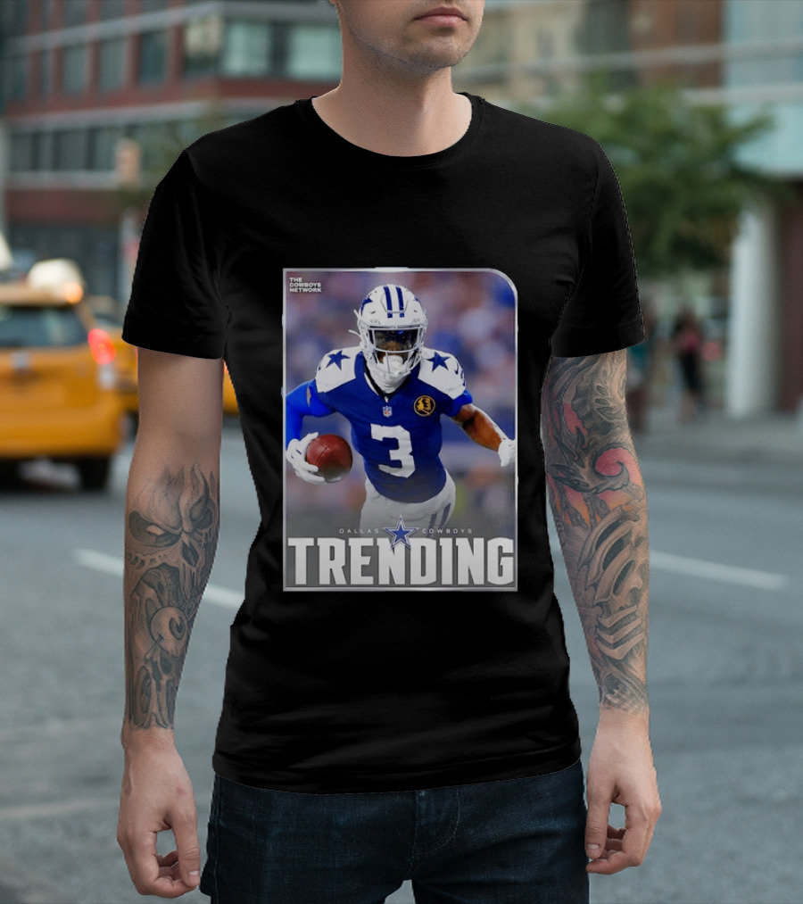 Dallas Cowboys Network Trending Number 3 Player Football T-Shirt