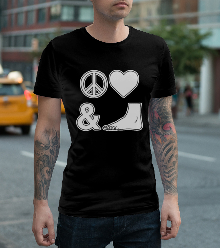 Peace Love & Feet Heart Foot T-Shirt