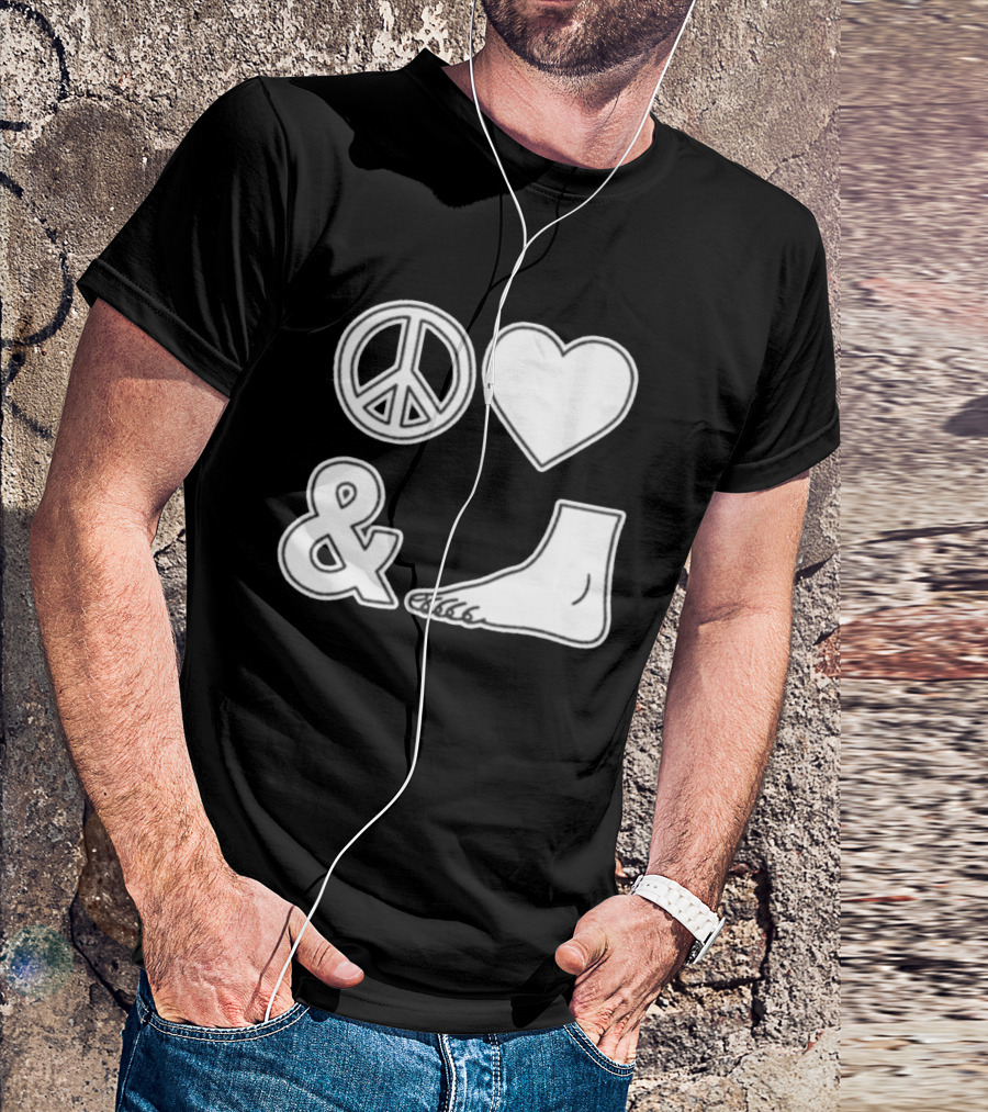 Peace Love & Feet Heart Foot T-Shirt