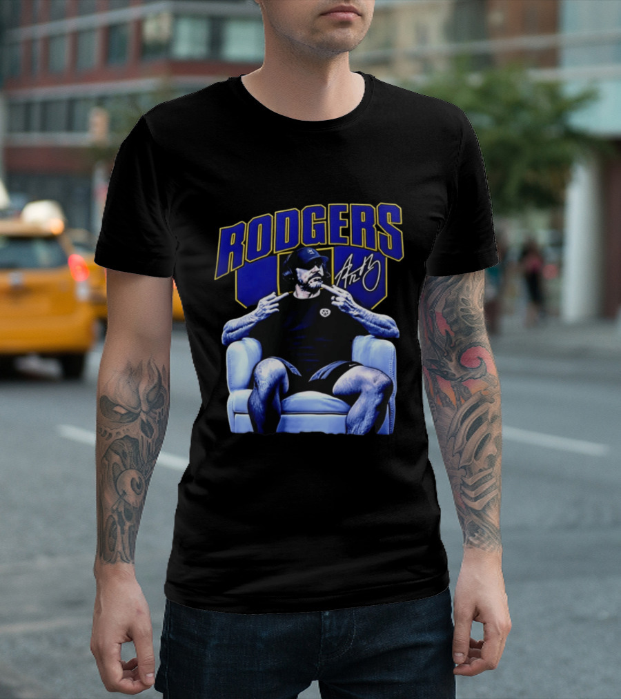 Rodgers Aaron Rodgers Signed Pittsburgh Steelers Quarterback Icon Armchair T-Shirt