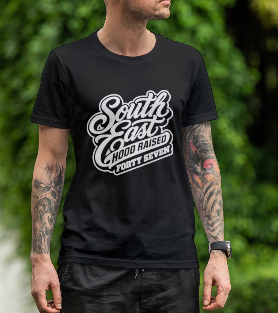 South East Hood Raised Forty Seven Streetwear Collection T-Shirt