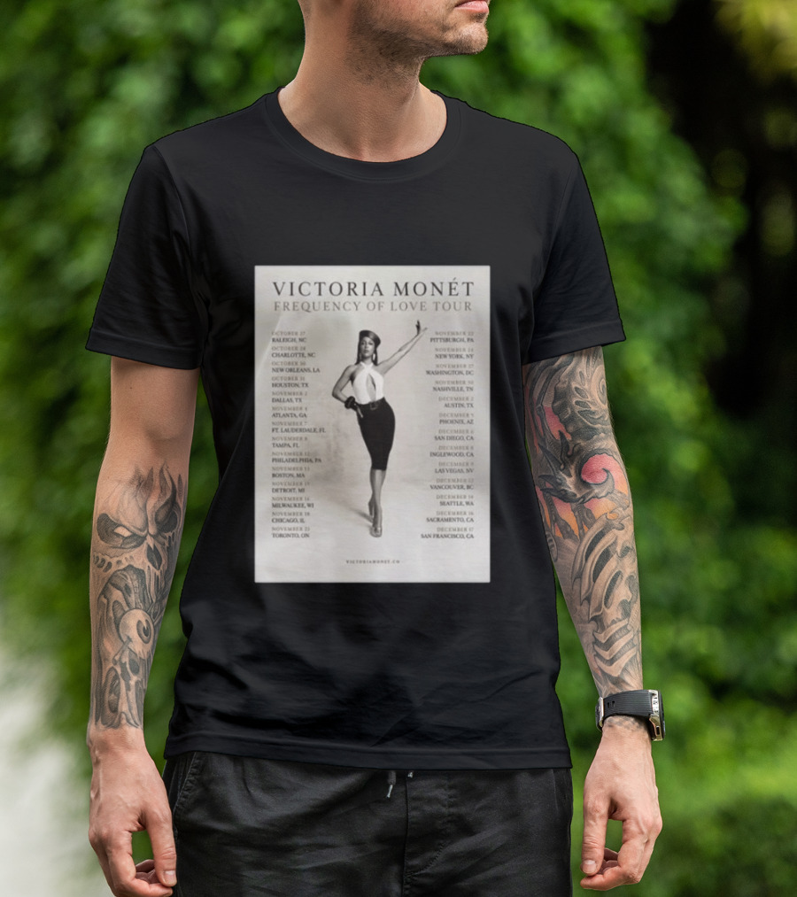 Victoria Monét Frequency Of Love Tour 2026 North America Dates Raleigh Charlotte New Orleans Houston Los Angeles Sacramento T-Shirt