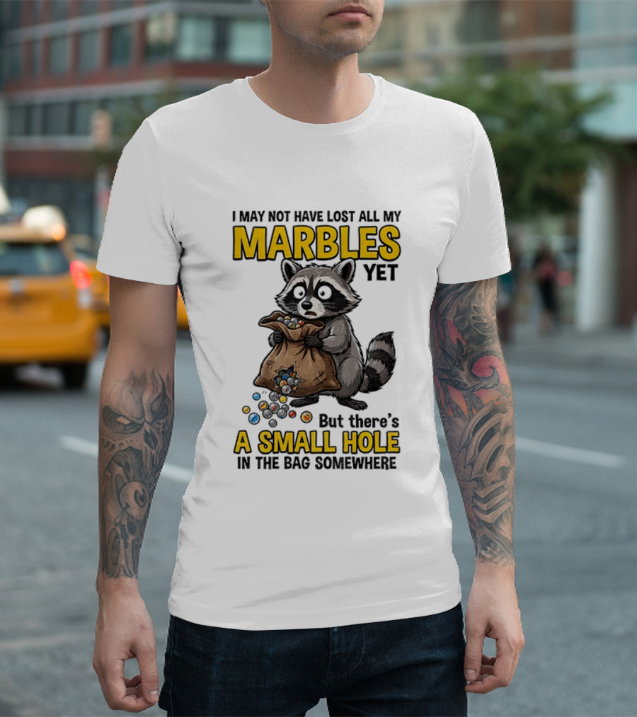 Raccoon I May Not Have Lost All My Marbles Yet But There's A Small Hole In The Bag Somewhere T-Shirt