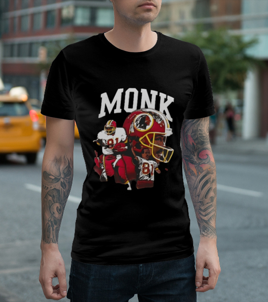 MONK Washington Redskins Bootleg Football Helmet Player Collage 81 T-Shirt