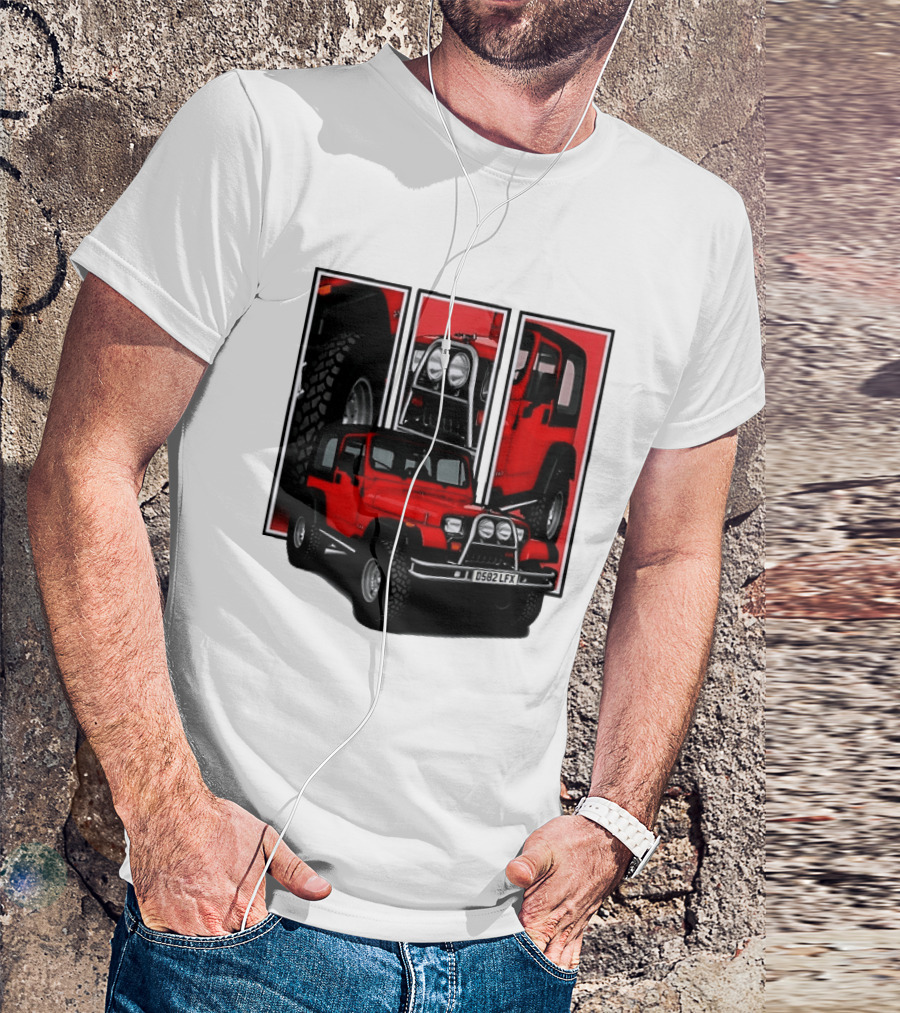 Red Jeep Wrangler 4x4 Off Road Adventure Vehicle Four Wheel Drive T-Shirt