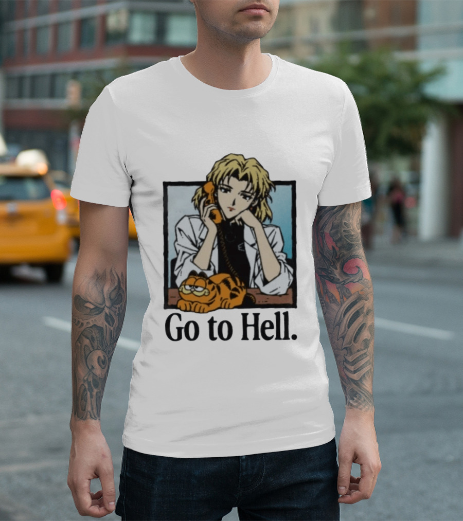 Ritsuko Evangelion Go To Hell Lasagna Cat Phone T-Shirt