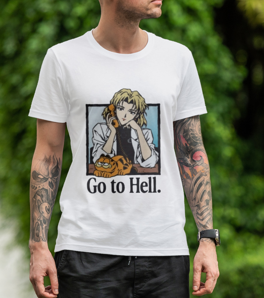 Ritsuko Evangelion Go To Hell Lasagna Cat Phone T-Shirt