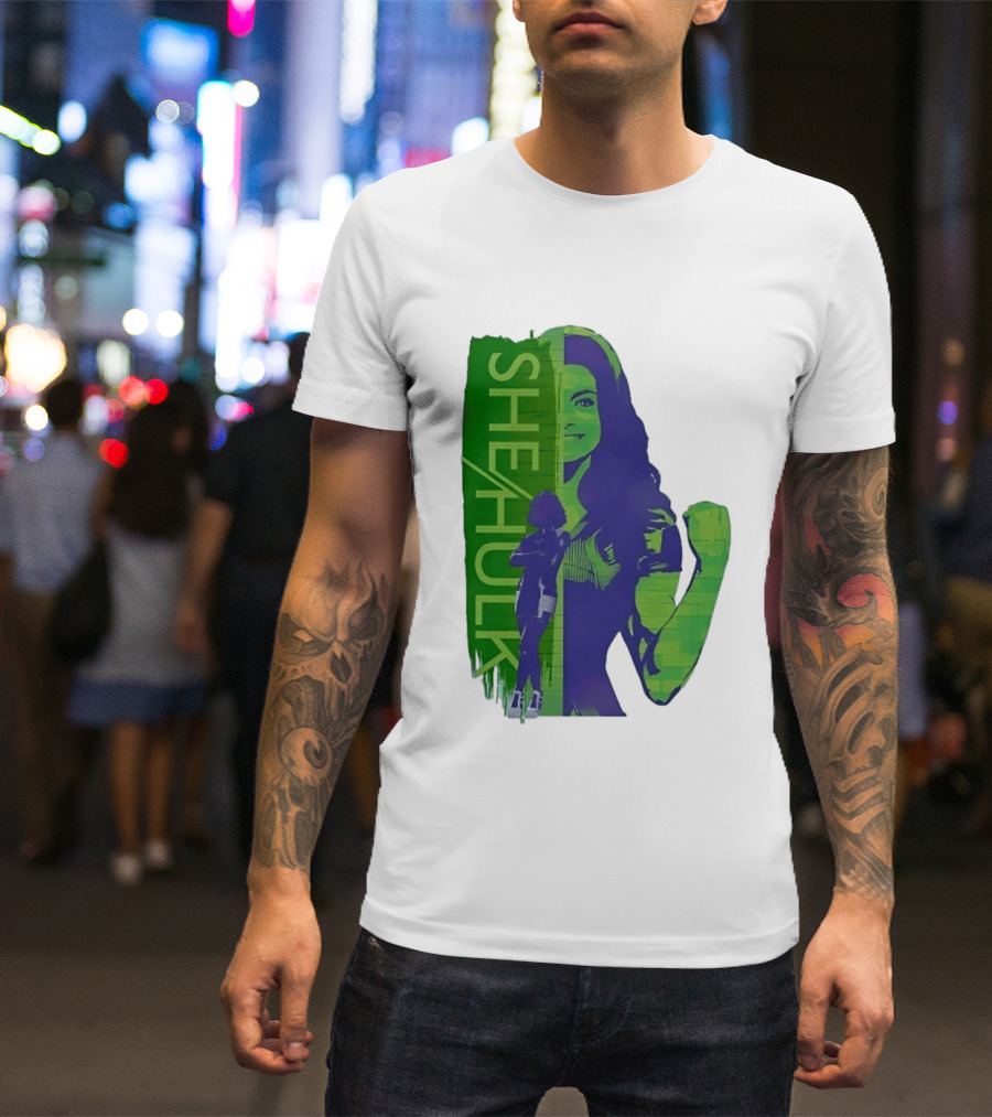 She Hulk Marvel Superhero Jennifer Walters Comic Style Heroic Pose T-Shirt