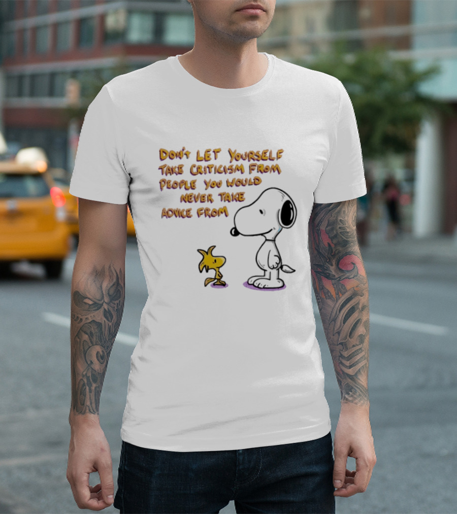 Snoopy Advice Criticism Peanuts Woodstock T-Shirt