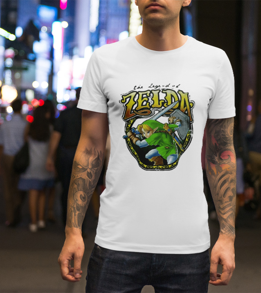 The Legend Of Zelda Link With Sword And Shield T-Shirt