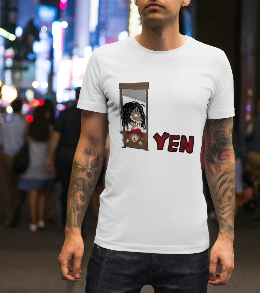 Yen Guillotine Clown Head Cartoon T-Shirt