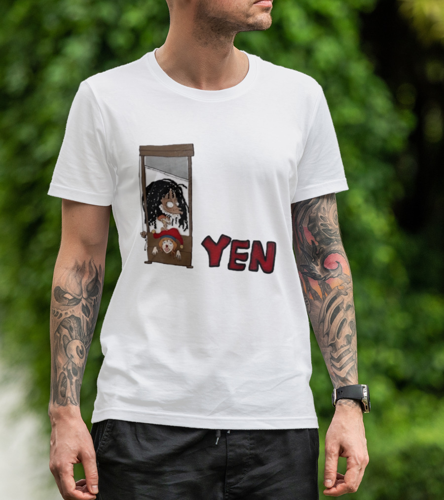 Yen Guillotine Clown Head Cartoon T-Shirt