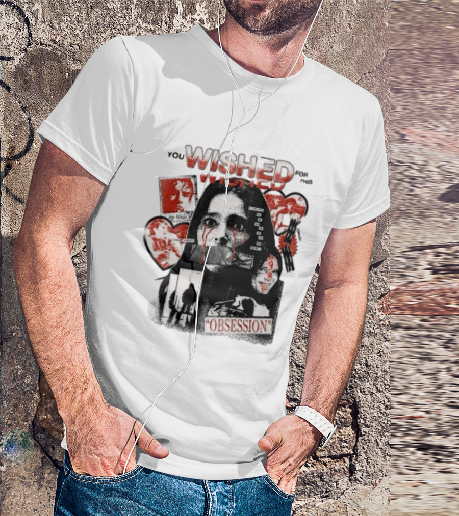 You Wished For This Obsession Nikki Halftone Gagged Woman Blood Tears Collage T-Shirt