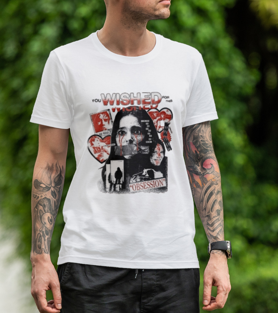 You Wished For This Obsession Nikki Halftone Gagged Woman Blood Tears Collage T-Shirt