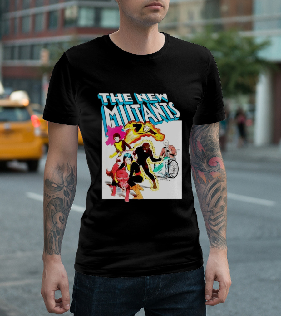 The New Mutants Marvel Comic Book Cover Featuring Iconic Characters T-Shirt