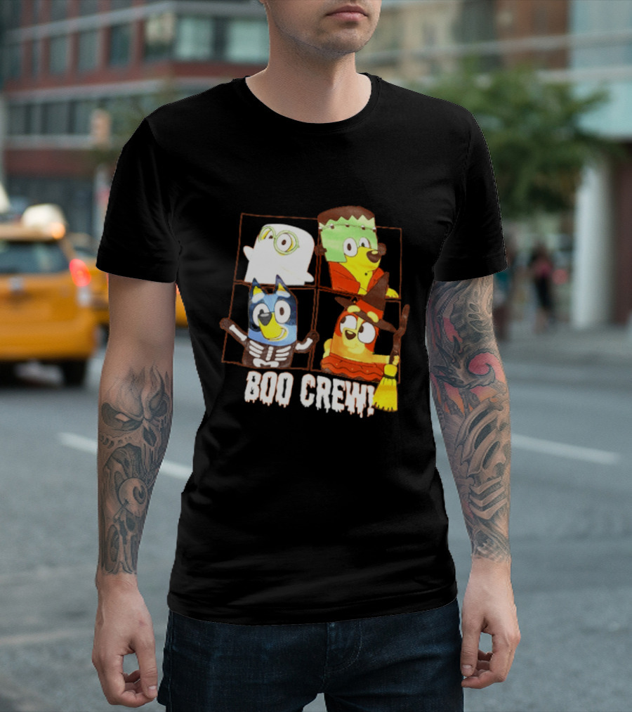 Boo Crew Bluey Halloween Ghost Frankenstein Witch Skeleton T-Shirt