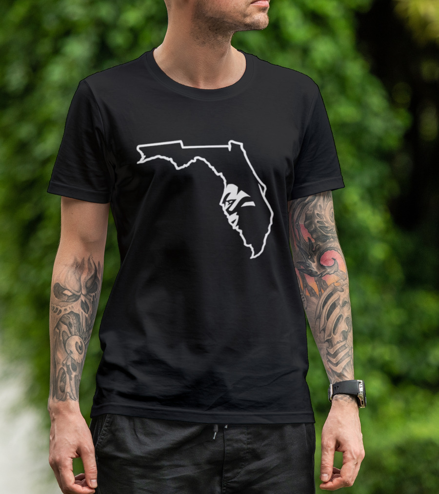 Miami Florida State Seminoles Outline Map T-Shirt