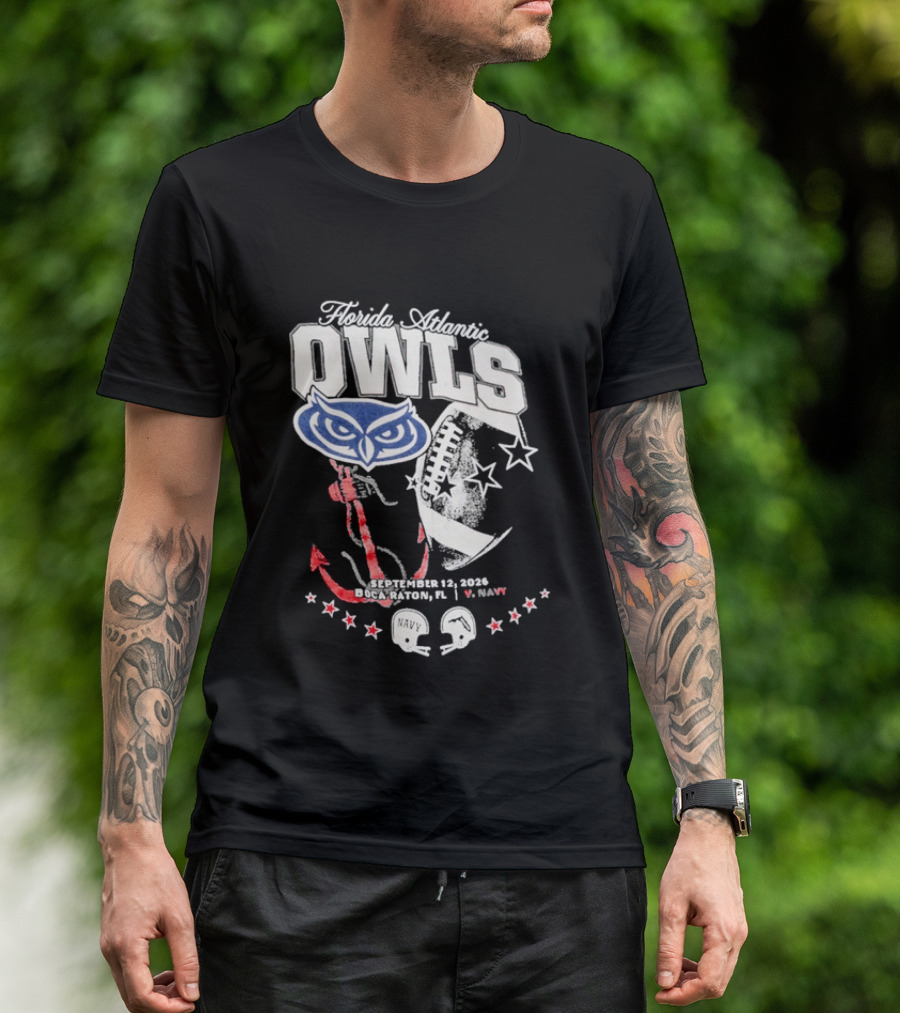 Florida Atlantic Owls September 12 2026 Boca Raton FL Vs Navy T-Shirt