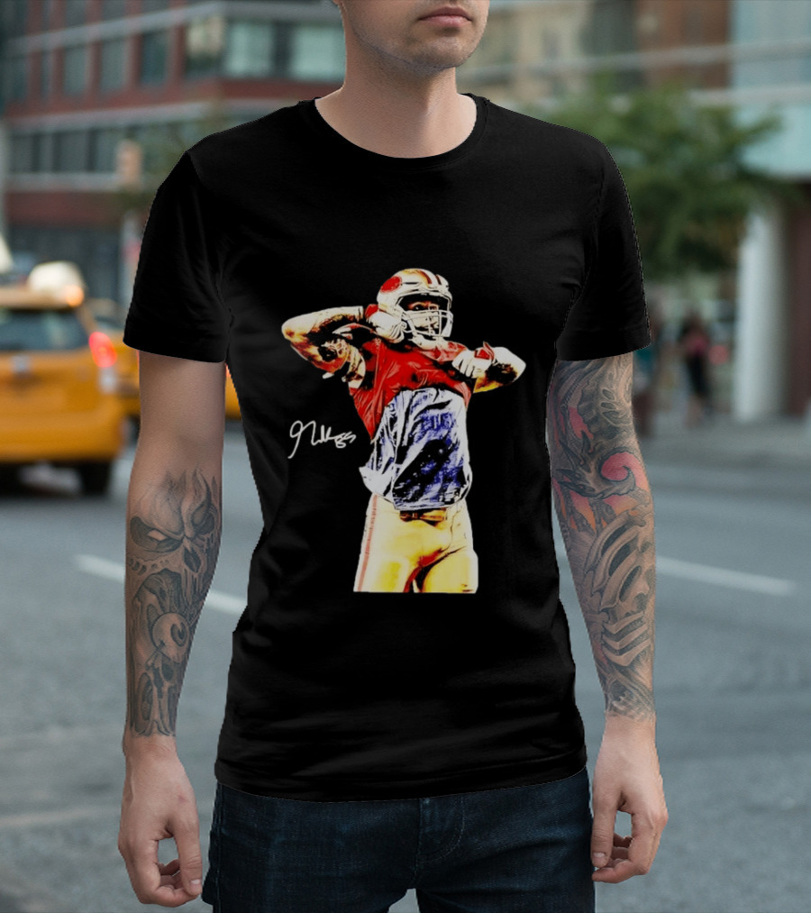 George Kittle Autograph San Francisco 49ers Football Celebration T-Shirt