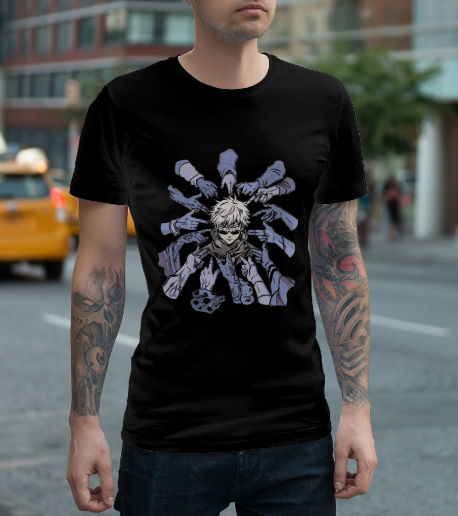 Gojo Satoru Surrounded By Pointing Hands Jujutsu Kaisen Style Anime T-Shirt