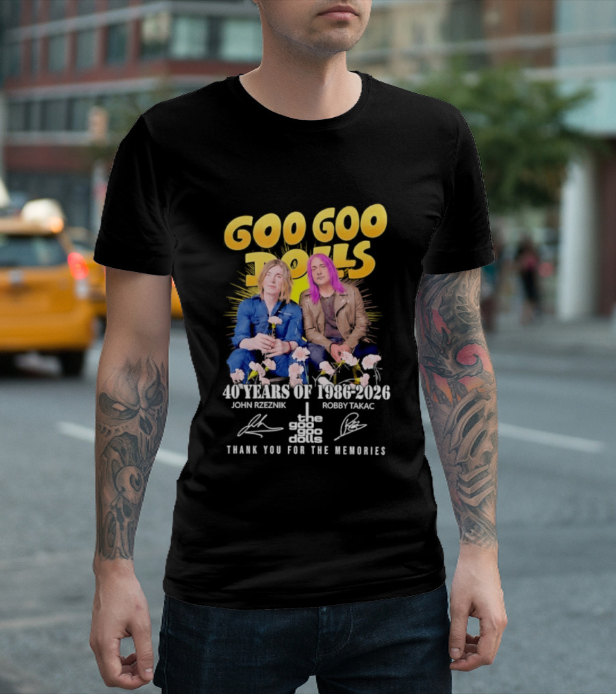 Goo Goo Dolls 40 Years 1986 2026 John Rzeznik Robby Takac Thank You For The Memories T-Shirt