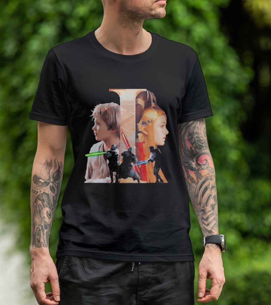 Rebel Scums The Phantom Menace 25th Anniversary Celebration With Iconic Characters And Lightsabers T-Shirt