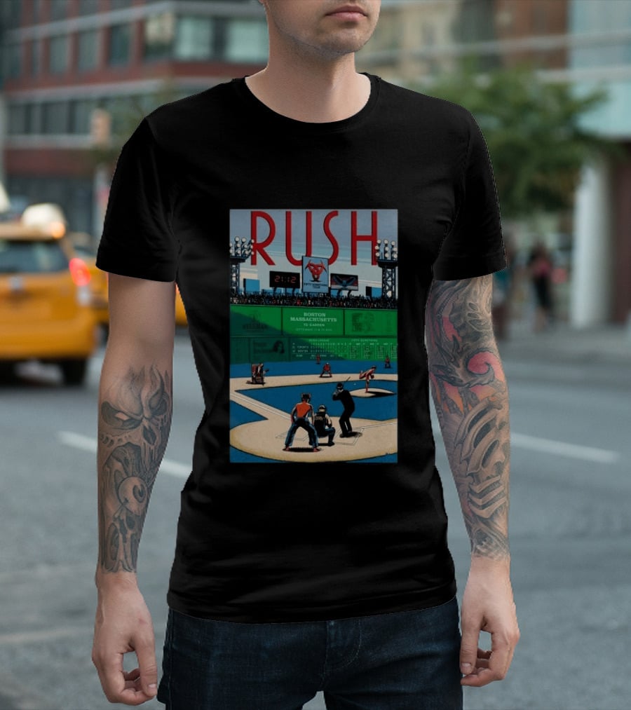 Boston Massachusetts Rush 2026 Concert Sep 12 & 14 TD Garden Baseball T-Shirt