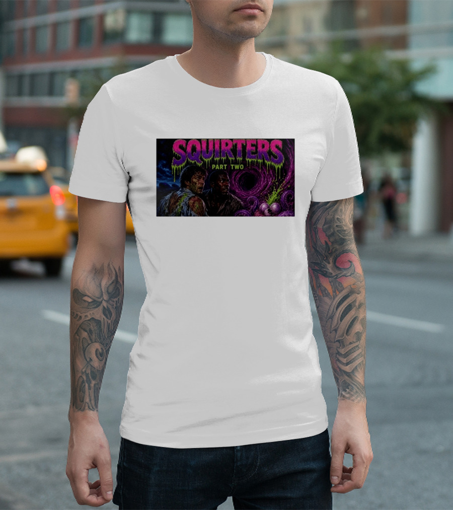 Squirters Part Two 1980s Horror Creature Scene T-Shirt