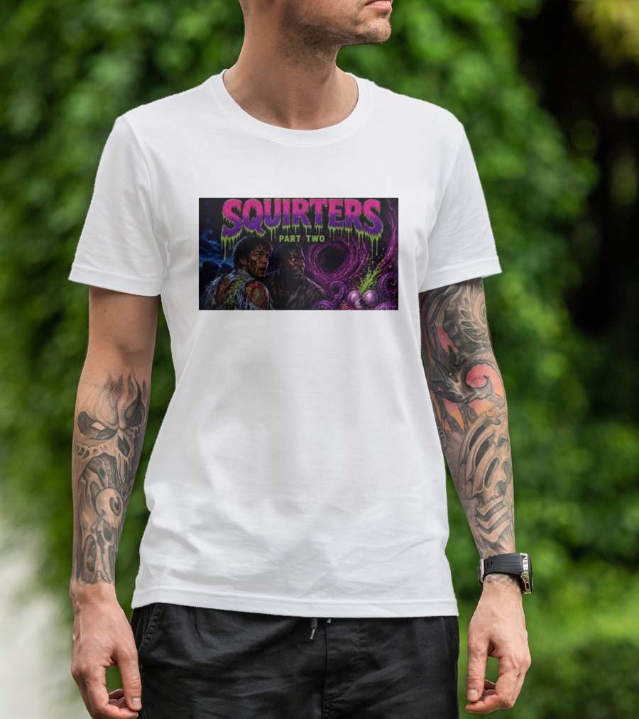 Squirters Part Two 1980s Horror Creature Scene T-Shirt