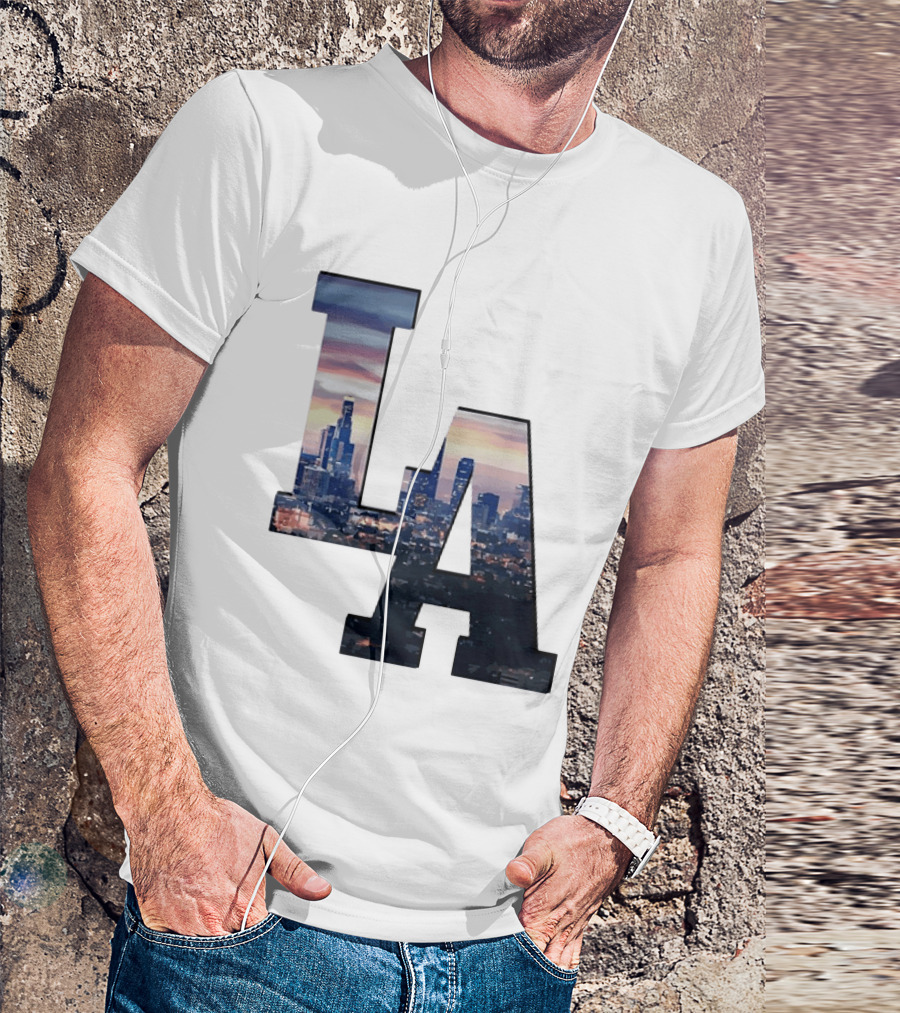 Los Angeles City Skyline LA California Sunset View T-Shirt