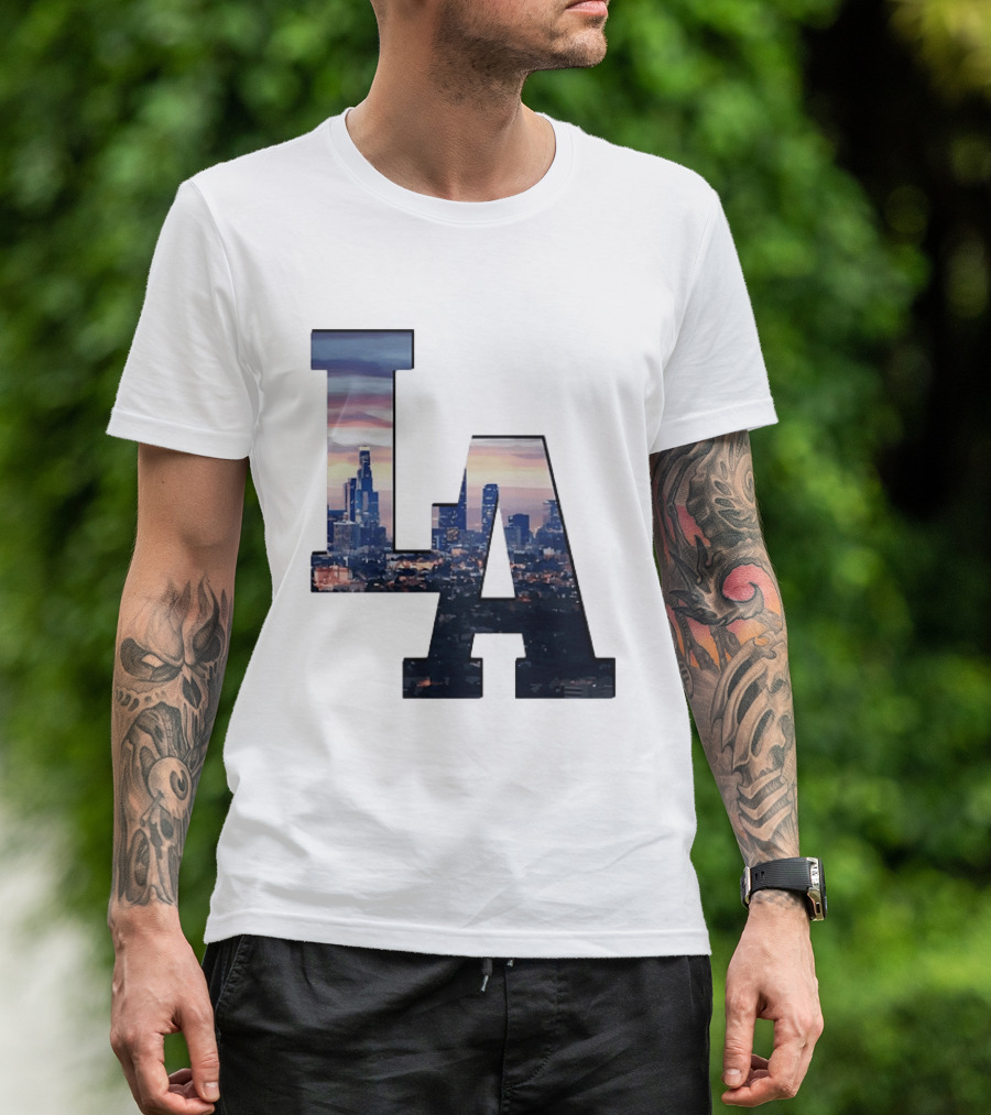 Los Angeles City Skyline LA California Sunset View T-Shirt