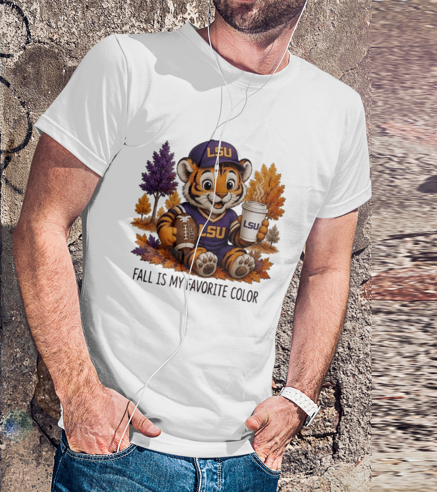 LSU Tiger Fall Is My Favorite Color College Football Cute Autumn T-Shirt