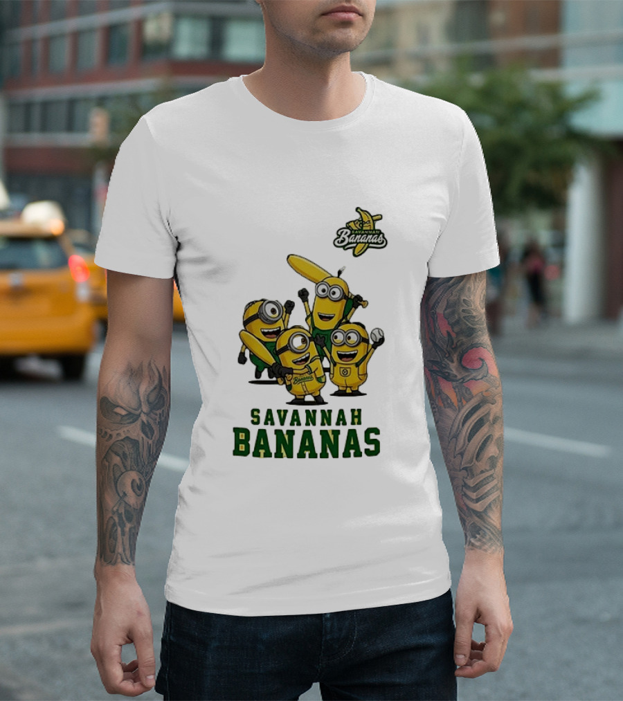 Minions Savannah Bananas Baseball Team Banana Ball Characters T-Shirt