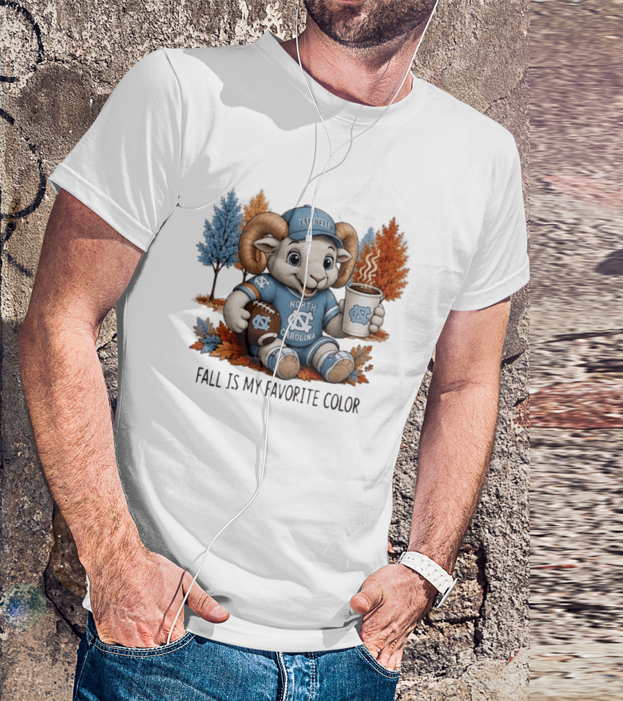 North Carolina Tar Heels Ram Fall Is My Favorite Color Football And Coffee T-Shirt