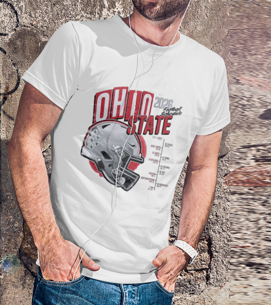 Ohio State Buckeyes 2026 Football Schedule Helmet T-Shirt