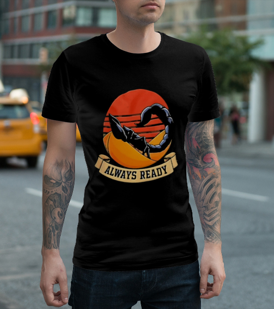 Always Ready Scorpion Desert Sunset Ribbon T-Shirt