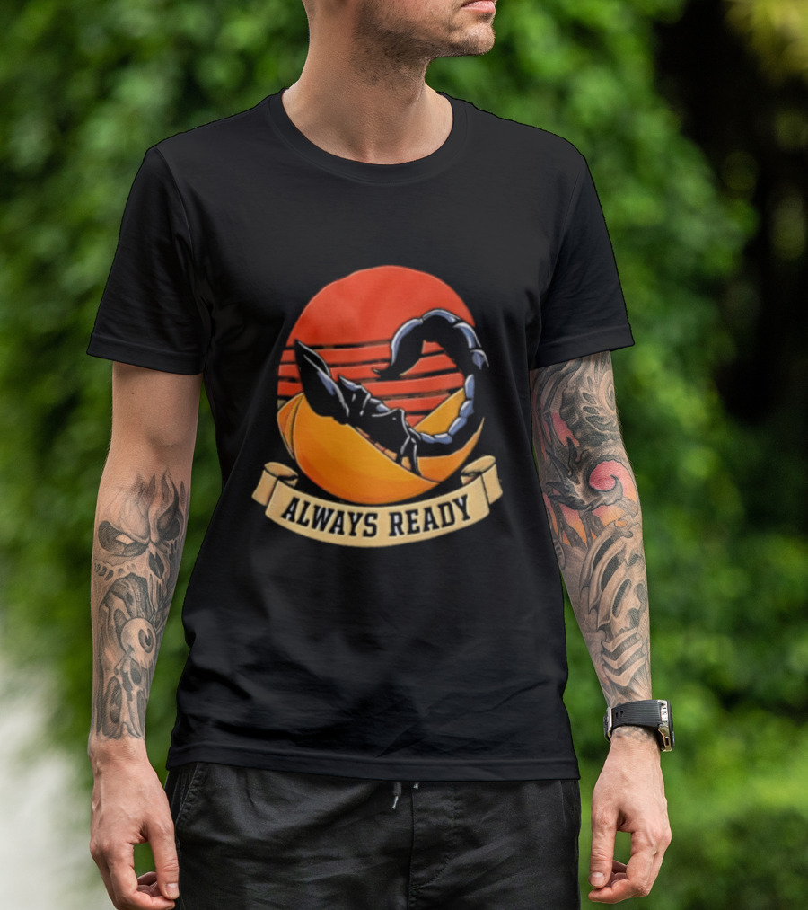Always Ready Scorpion Desert Sunset Ribbon T-Shirt