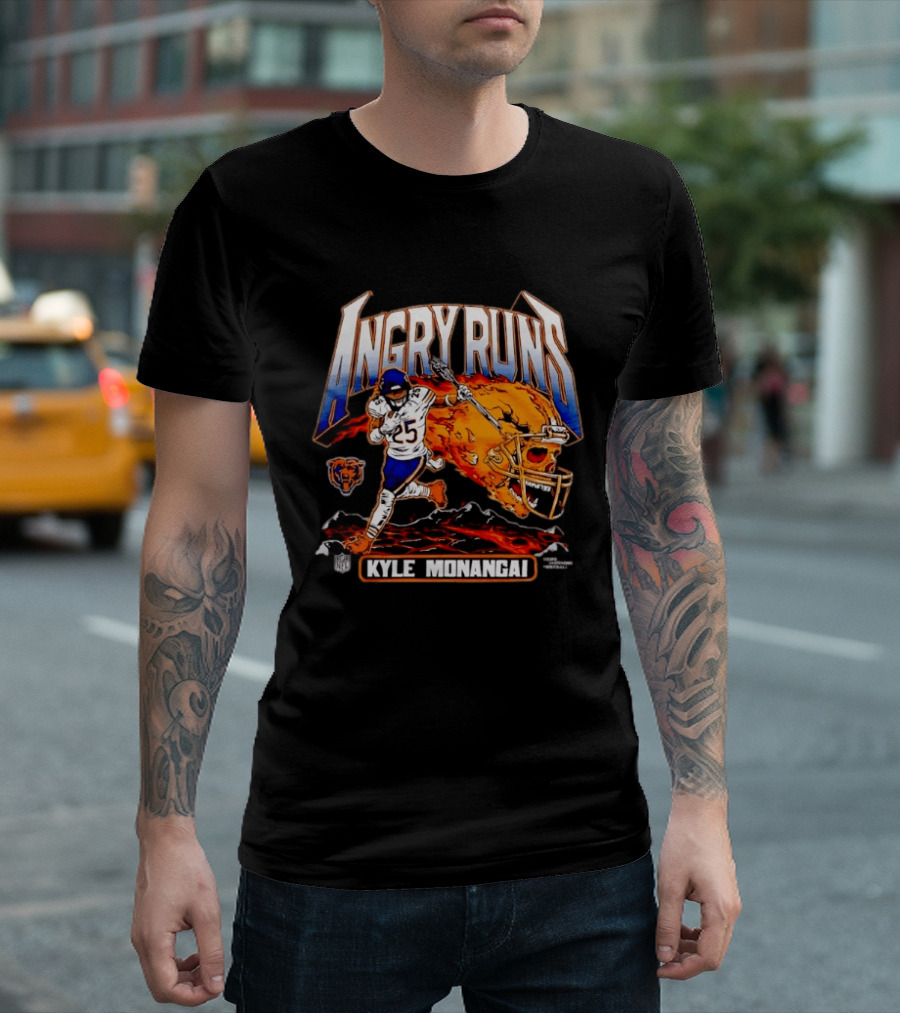Angry Runs Kyle Monangai Chicago Bears Football NFL 2023 T-Shirt